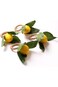 Napkin Rings,6pcs Lemon Round Napkin Holders with Faux Lemon Vine Leaf for Dinner and Parties