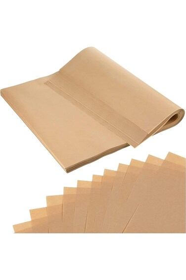 Khazna Parchment Paper, Grease Resistant Wax Paper (25 CM x 35 CM, Brown) Precut Parchment Paper fo
