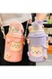 YRQX Kawaii Water Bottle for Girls, Cute Water Bottles with Straw, Leakproof Water Bottle, with Adj