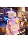 YRQX Kawaii Water Bottle for Girls, Cute Water Bottles with Straw, Leakproof Water Bottle, with Adj