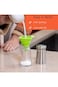 Salt and Pepper Shakers, with Adjustable Pour Hole, Stainless Steel Salt Shaker with Clear Glass Bo