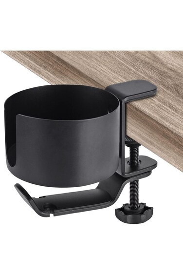 حامل أكواب مكتبي AirTaxiing مع حامل سماعات رأس للمكتب في المنزل، حامل أكواب مضاد للانسكاب للمكتب،