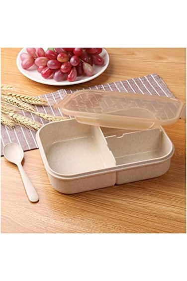 Nessan Wheat Fiber Lunch Box For Adults Lunch Containers For Kids 3 Compartment Lunch Box Food Cont