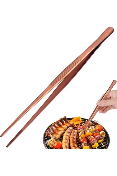 Kitchen Tweezers,Tweezer Tongs for Cooking &amp; Terrarium (rosegold)