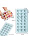 Tazweeq Ice Cube Trays with Lids, 2 Pack Heart ice Molds, 21 Holes Silicone Heart Ice Cube Molds, F