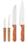 Tramontina Dynamic 4 Pieces Knife Set with Stainless Steel Blade and Natural Wood Handle
