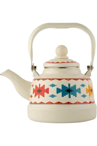 Al Saif Sword Clay Tea Kettle, 1.1 Liter Capacity, Red