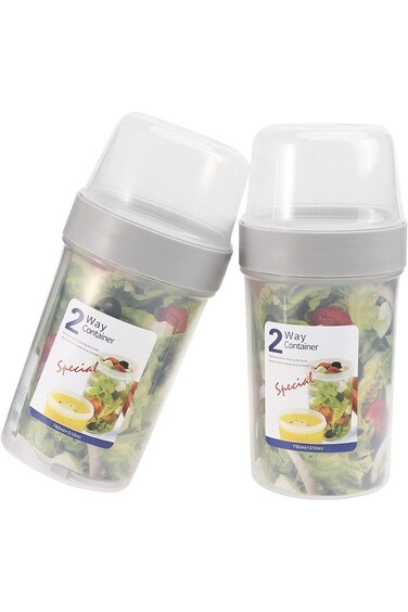 ELECDON Cereal and Milk Container on the Go Double Layer Hiking Food Container Snack Cup Camping an