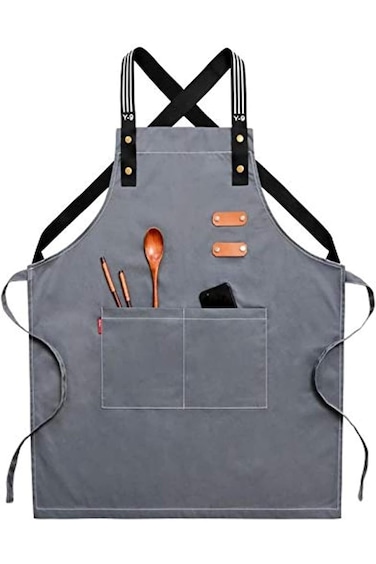 مريلة MIBRU من قماش باريستا مع جيوب مريحة وأشرطة قابلة للتمدد للطهاة المحترفين في المطبخ