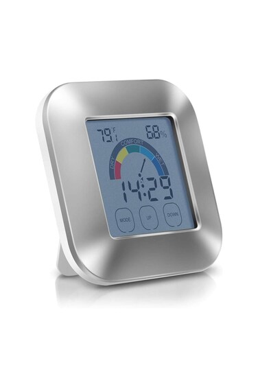 مقياس حرارة رقمي من Aputue، ساعة إلكترونية متعددة الوظائف، مقياس حرارة للغرفة لغرفة النوم