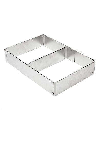 Stainless steel rectangular cake mold - Silver