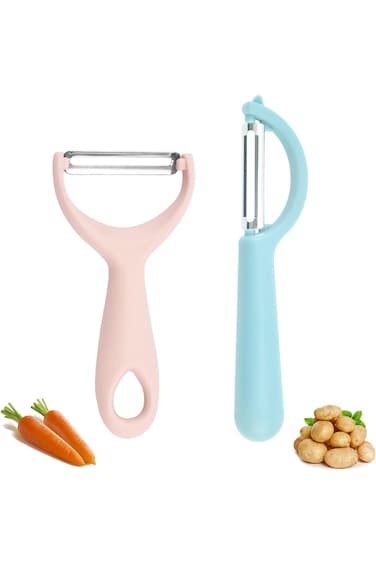 TERRIFI Vegetable Potato Peelers for Kitchen, 2 Pcs Fruit Carrot Veggie Peeler Set, Y &amp; I Shaped St