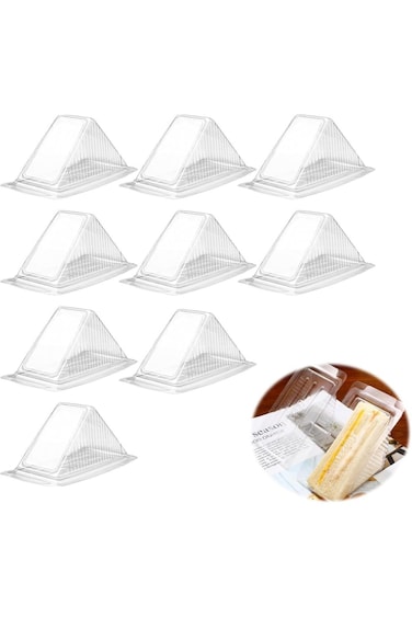 Azonee Clear Sandwich Packing Boxes, Triangle Food Containers for Sandwiches, Cakes, Desserts, and