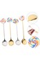 Excefore 4Pcs lollipop coffee scoop, decorative coffee spoon, stainless steel spoon kitchen spoon s