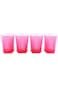 Royalford Acrylic Plain Shape Glass 4 Piece Set, Pink