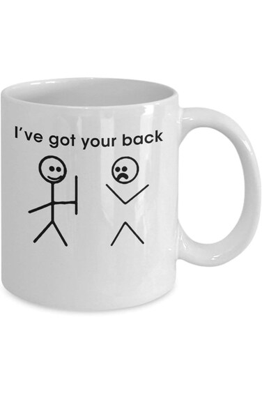 كوب قهوة سيراميك مطبوع عليه عبارة "أدعمك" من كاشمير