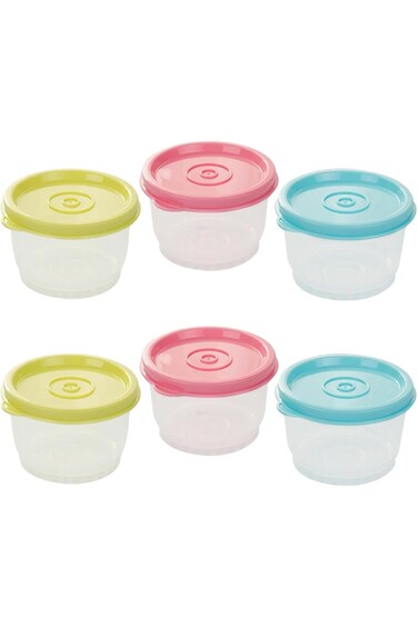 Small Food Containers with Lids, Reusable Snack Pots Microwave Freezer Safe 6PC 160ML