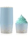 Cupcake Liners for Baking, 50Pack Standard Size Blue Muffin Paper Liners with Gold Polka Dots Bakin