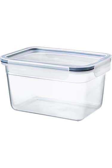 AMGREEN Plastic Food Storage Container with Lid, 2.0 L Capacity, Rectangular