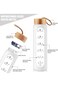 TRASSLE 32 Oz Borosilicate Glass Water Bottle with Times to Drink - Wide Mouth BPA Free Glass Motiv