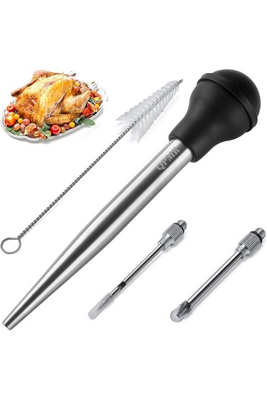 KOWVOWZ Turkey Baster With Cleaning Brush, Food Grade Stainless Steel Turkey Baster, Turkey Baster
