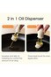 Andtooy Glass Olive Oil Dispenser Bottle With Silicone Brush 2 In 1,Silicone Dropper Measuring Oil