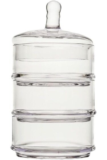 Parfait 3-Tier Elegant And Sturdy Glass Candy Jar With Lid Clear 22X12CM Y114-Yj038