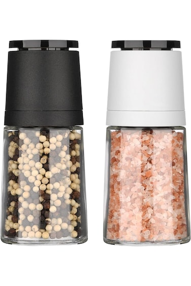 NALACAL Salt and Pepper Grinder Set of Two, Salt and Pepper Shakers with Adjustable Ceramic Core&amp; G