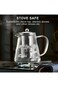 NALACAL Glass Teapot Stovetop 18.6 OZ, Borosilicate Clear Tea Kettle with Removable 18/8 Stainless