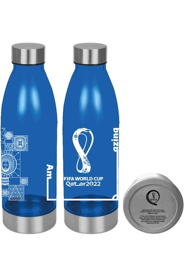 Fifa World Cup Qatar 2022 &trade; Tritan Sport Bottle With Metal Lid Size 650 Ml Blue