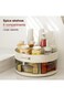 Lazy Susan Organizer Turntable Spice Rack, 2 Tier Clear Rotating Turntable Organizer with Dividers,