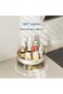 Lazy Susan Organizer Turntable Spice Rack, 2 Tier Clear Rotating Turntable Organizer with Dividers,