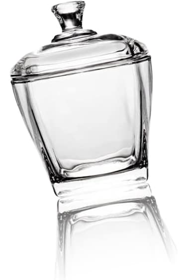 مرطبان حلوى زجاجي من Sweet seven® على شكل وعاء سكر - مرطبان تخزين محكم الإغلاق بسعة 8.38 أونصة، 248 مل مع غطاء للوجبات الخفيفة، صغير