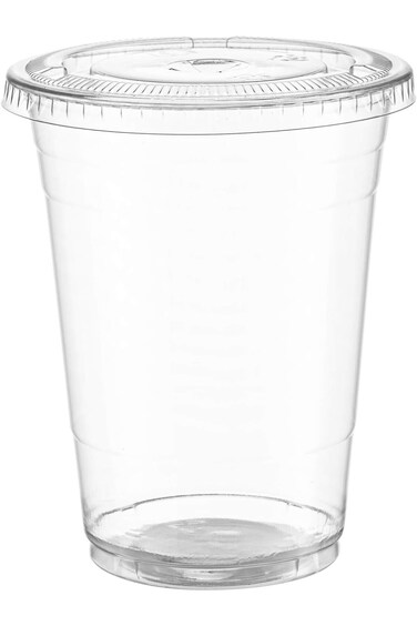 100 Sets Plastic Cups With Lids, Smoothie Cups, Milkshake Cups - 16 oz