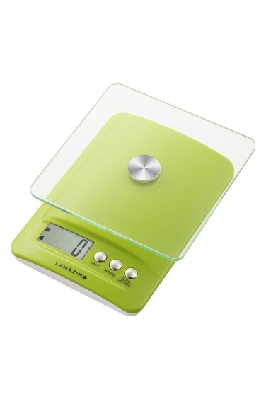 ميزان مطبخ زجاجي من لوازم - أخضر - ميزان طعام رقمي حتى 5000 جرام بدقة 0.1 جرام - شاشة LCD