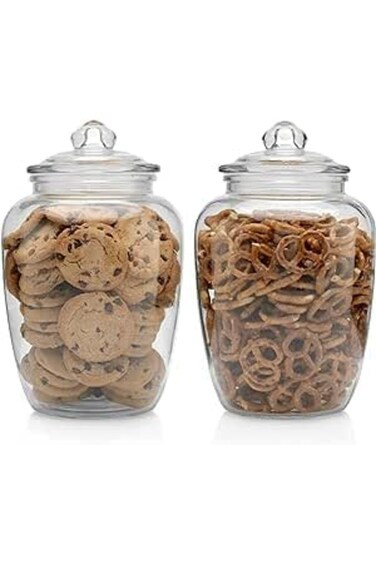 Acrylic Jars with Airtight Lid, Large Apothecary Containers, Kitchen Canisters for Cookies, Flour,