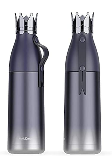 ترمس حراري من الفولاذ المقاوم للصدأ من XYAN Crown بسعة 350 مل، زجاجة مياه شرب للمكتب، هدية عيد الميلاد