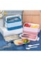 Tazweeq Double Layer Lunch Box, Bento Box with Fork Spoon, Stainless Steel Meal Container for Offic