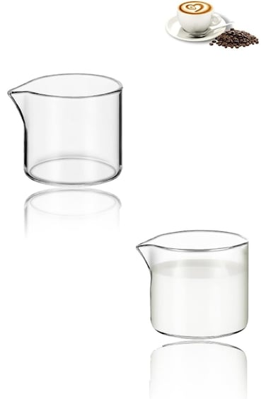 Sweet seven&reg; Glass Creamer Mini Milk Jug for Coffee &amp; Tea - 120ml Kitchen Sauce Cup, Elegant Glass