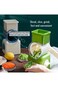 Tazweeq Manual Vegetable Chopper With 6 Stainless Steel Blades - Rotary Cheese Grater, Onion Dicer,