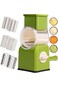 Tazweeq Manual Vegetable Chopper With 6 Stainless Steel Blades - Rotary Cheese Grater, Onion Dicer,
