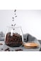 KASTWAVE Airtight Glass Storage Jar with Bamboo Lid, 400 ML Decorative Container for Coffee, Spices