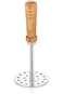 Embassy Stainless Steel Vegetable/Potato/Pav Bhaji Masher with Wooden Handle, Size 3, Pack of 1, 8.