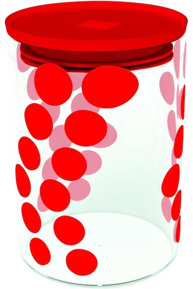 Zak Designs Dot Glass Food Storage Container Red Red 900 ml'