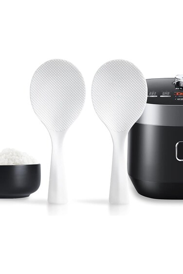 Plastic Rice Paddle, Non-Stick Heat Resistant Rice Spoon and Spatula for Cooker, Standing Design fo