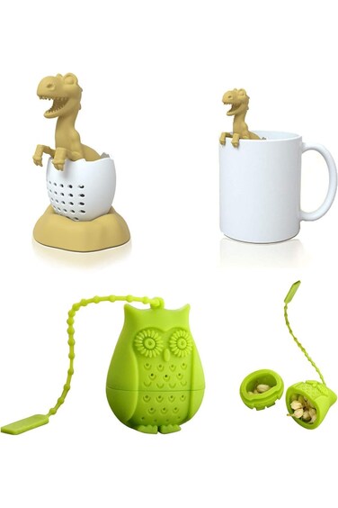GNAFOTU [1+1Pack] Silicone Tea Infuser,Creative Animal Tea Ball Strainer Tea Filters