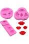 مجموعة من 3 قوالب سيليكون على شكل شفاه مثيرة، قالب للفوندان والشوكولاتة والخبز على شكل قلب والكب كيك (حفلات استقبال المولود الجديد).