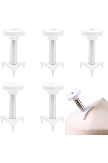Coconut Opener Tools, 5 PACK, Stainless Steel Coconut Punching, Coconut Juice Opener, Easy to Open