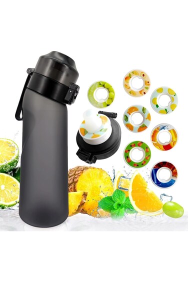 BORATO Air Water Up Bottle, 650ML Scent Water Bottle with Air Water Flavour Pod,Leak Proof Sports W