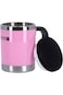 Royalford RF5484PN 11OZ Double Wall Travel Mug - Portable with Comfortable High Grip Handle, &amp; High